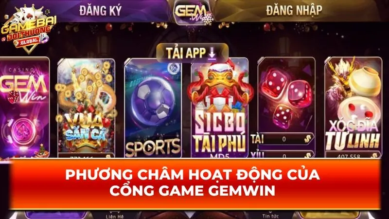 Phương châm hoạt động của cổng game Gemwin